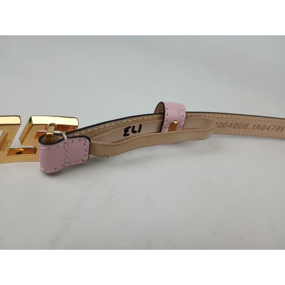 Versace Women\'s Pink Greca Detail Leather Belt Size 75 / 30